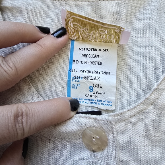 Vintage Algo Cream Midi Flax Blend Dress - Picture 12 of 12